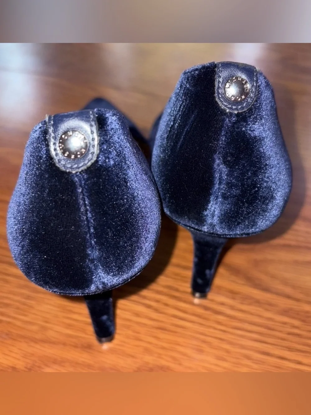 Michael Kors Blue Velvet Women's heels with Cutout Detail
